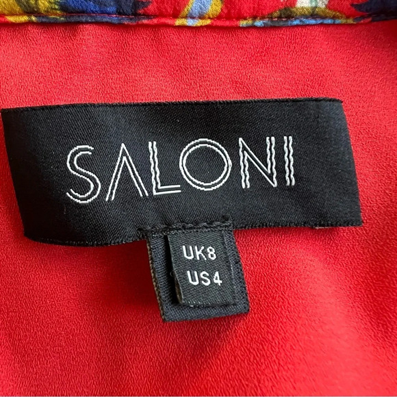 Saloni Tilly Ruffle Floral Silk Mini Dress 26017 - Picture 9 of 10